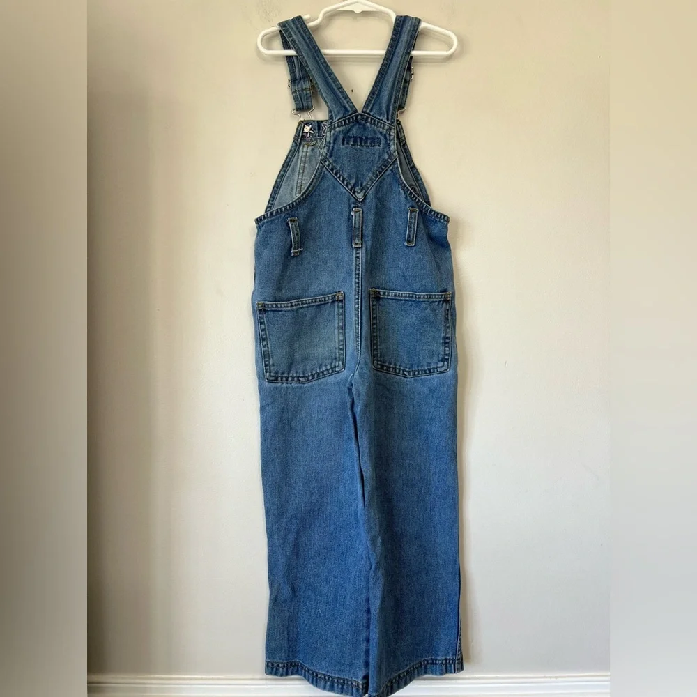 Vintage Y2K Gasoline Girls Bib Overalls Size Large Denim Jeans Flower Power